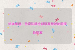 热血重温！传奇私服全新极寒雪域地图探险招募