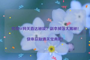 传奇SF网关直达秘境？副本掉落大揭秘！快来获取通关宝典吧！